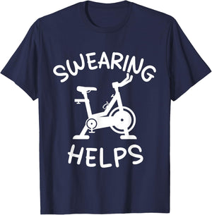 Spinning Class Indoor Rhythm Cycling Workout Stationary Bike T-Shirt - T-Shirt | Navy