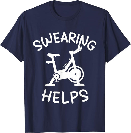 Spinning Class Indoor Rhythm Cycling Workout Stationary Bike T-Shirt - T-Shirt | Navy