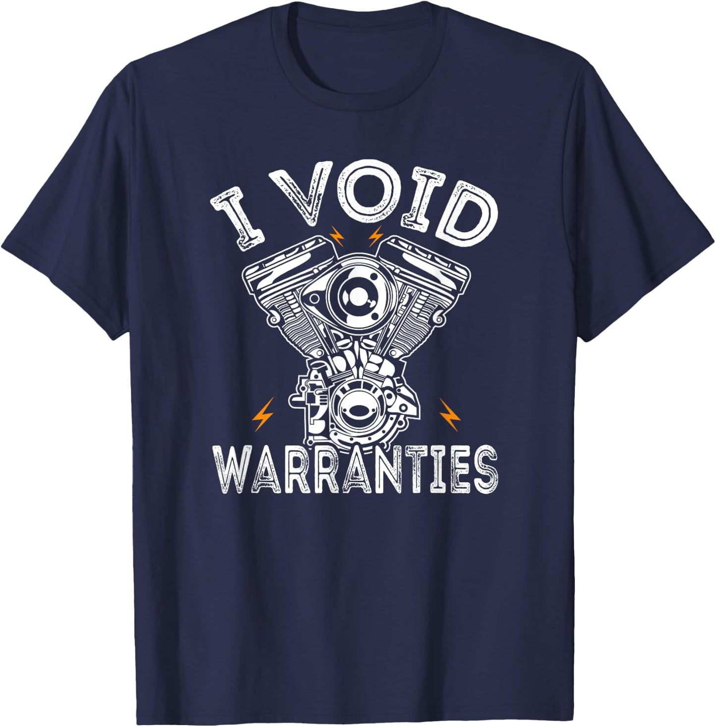 Funny I Void Warranties Motorcycle T-Shirt - T-Shirt | Navy