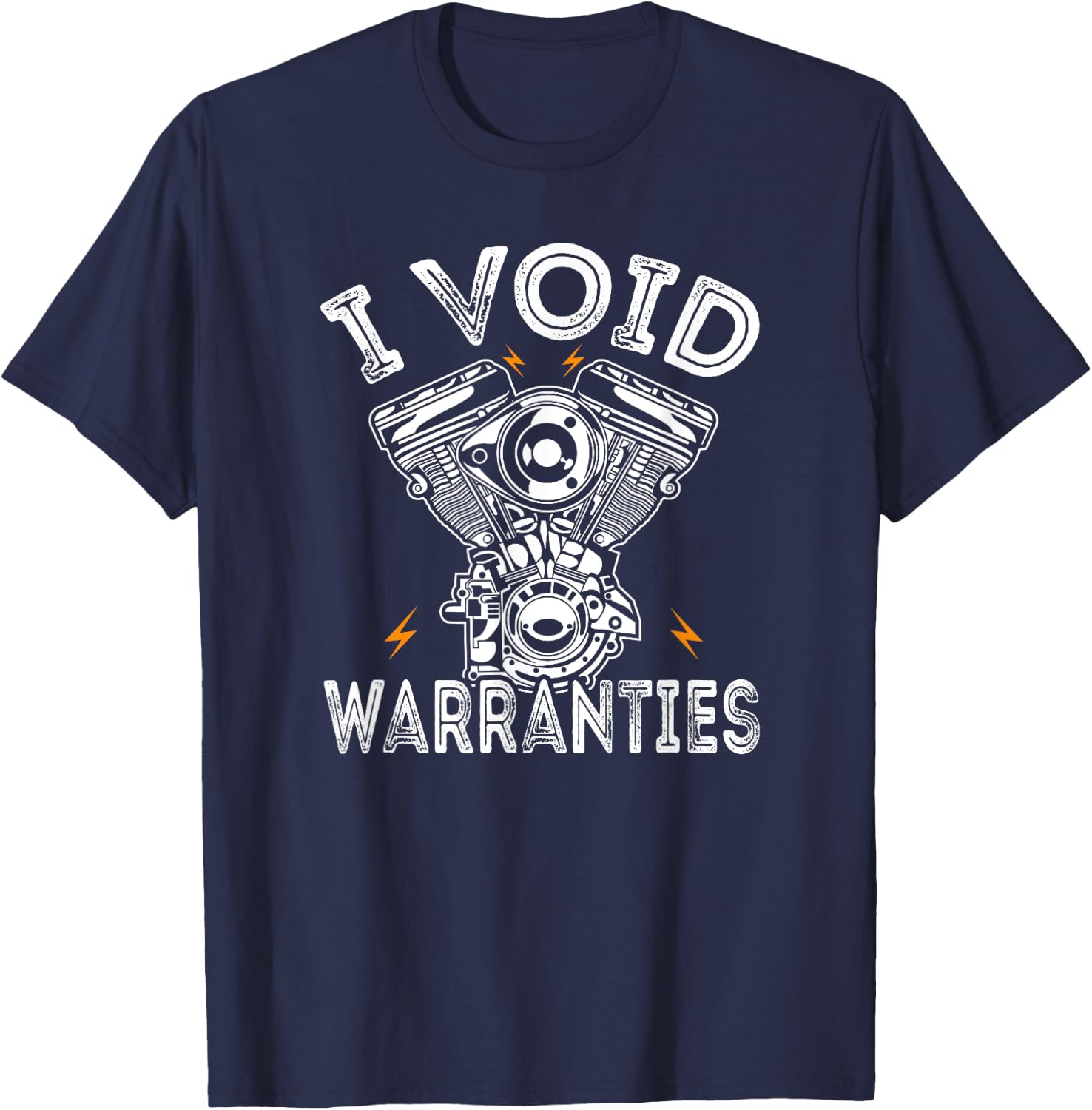 Funny I Void Warranties Motorcycle T-Shirt - T-Shirt | Navy