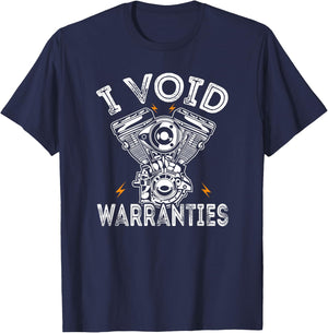 Funny I Void Warranties Motorcycle T-Shirt - T-Shirt | Navy