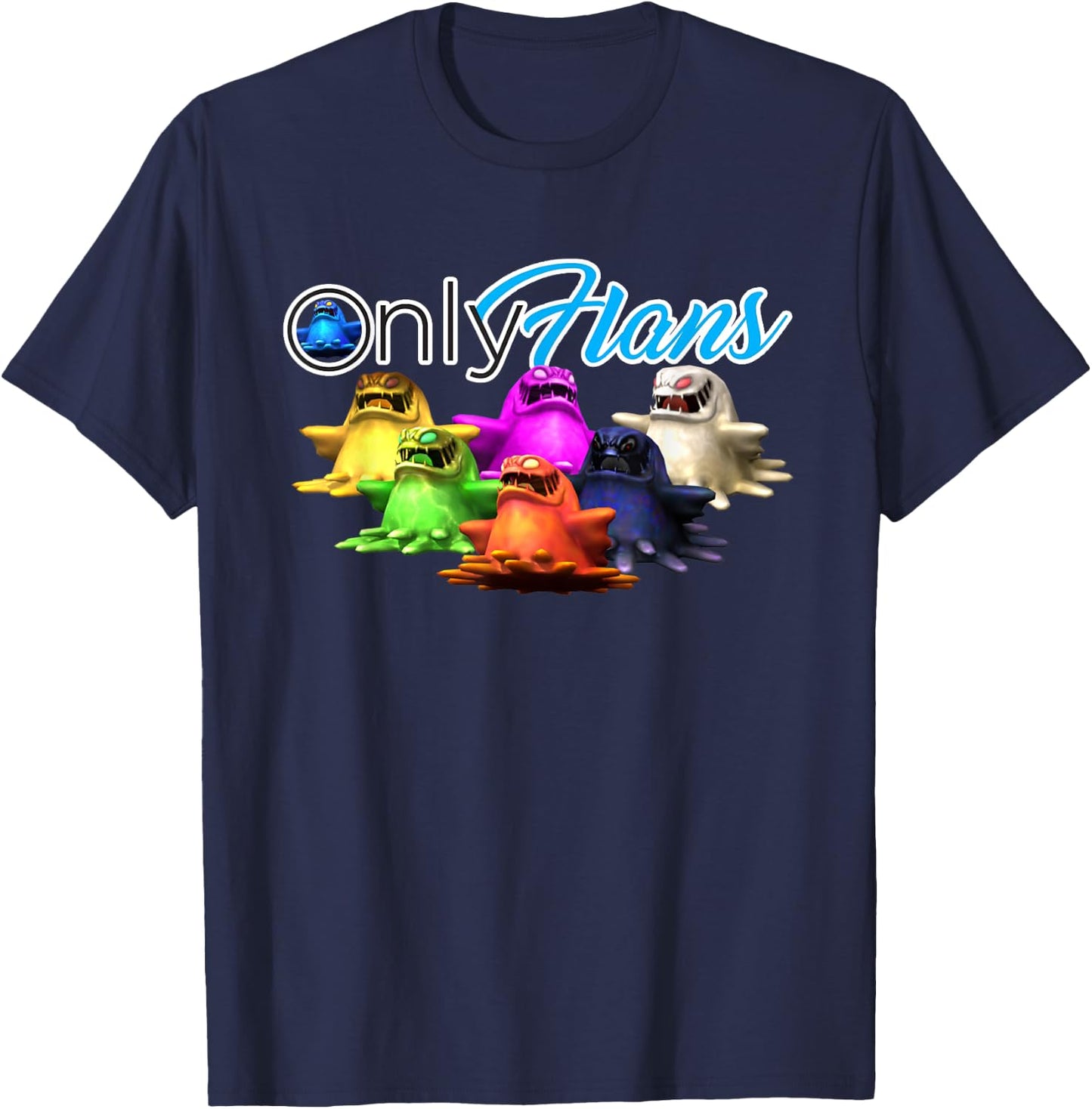 Funny Onlyflans Meme Fantasy T-Shirt - T-Shirt | Navy