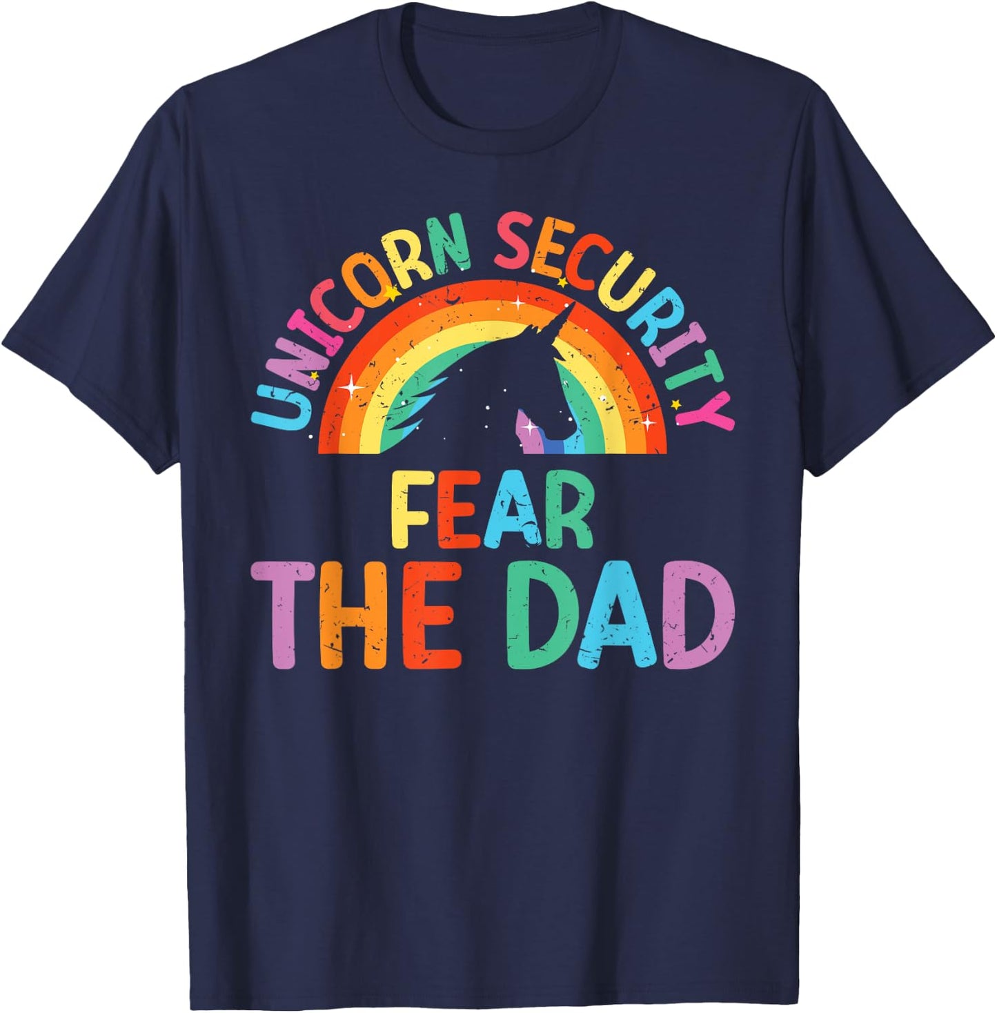 Costume Men Unicorn Security Fear The Dad Funny T-Shirt - T-Shirt | Navy