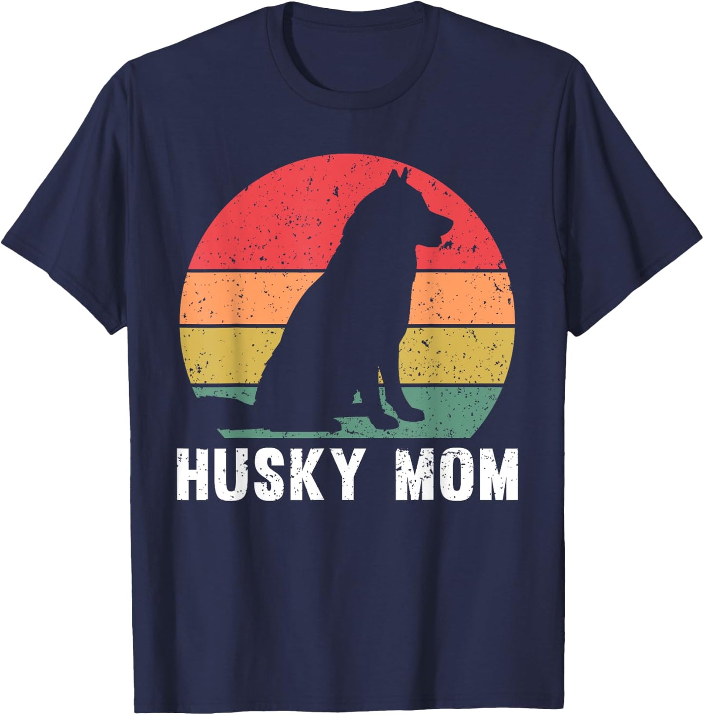 Best Husky Design For Mom Women Siberian Husky Dog Lovers T-Shirt - T-Shirt | Navy