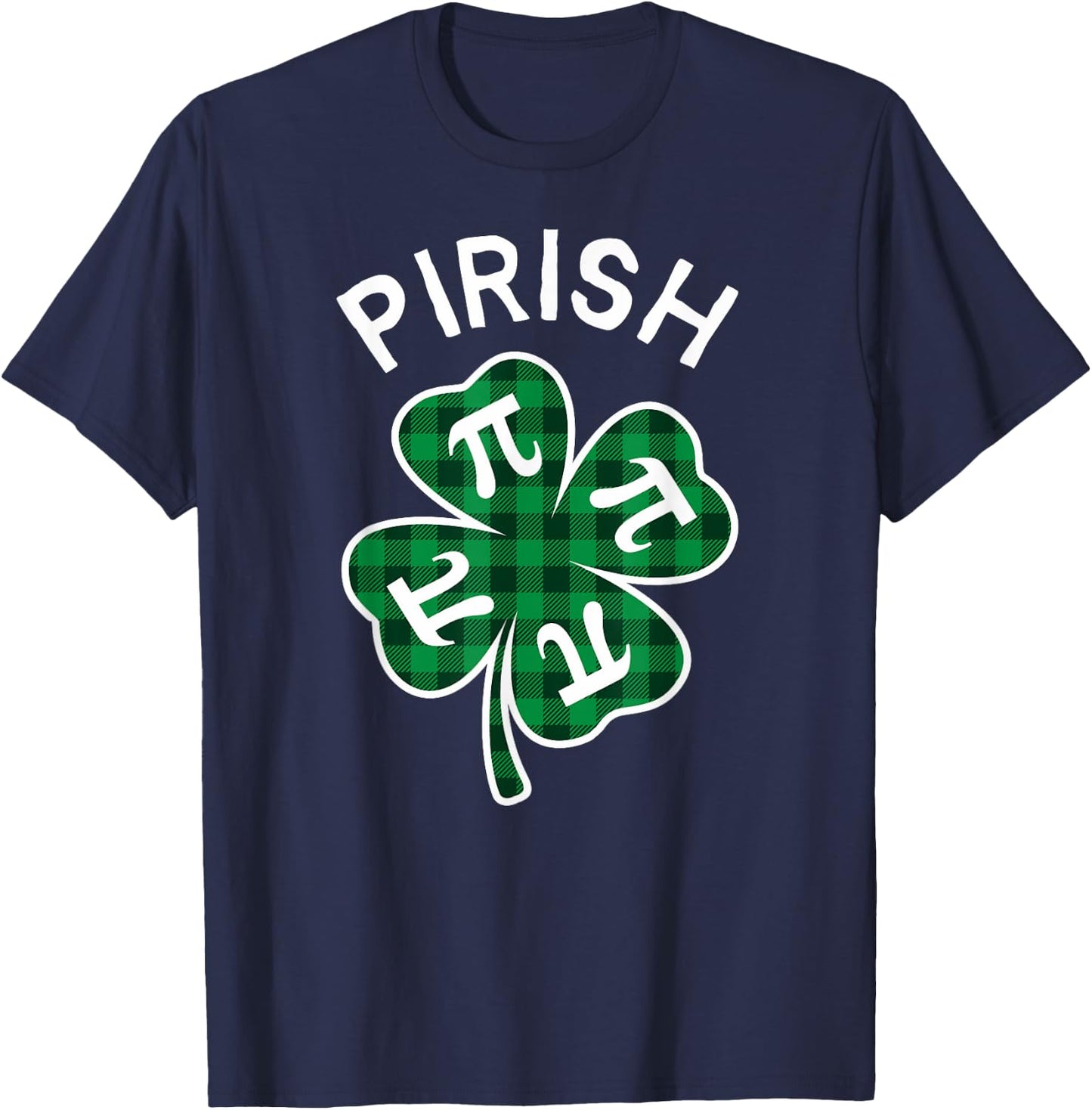 Pirish Plaid Lucky Clover St. Patrick's Day T-Shirt - T-Shirt | Navy