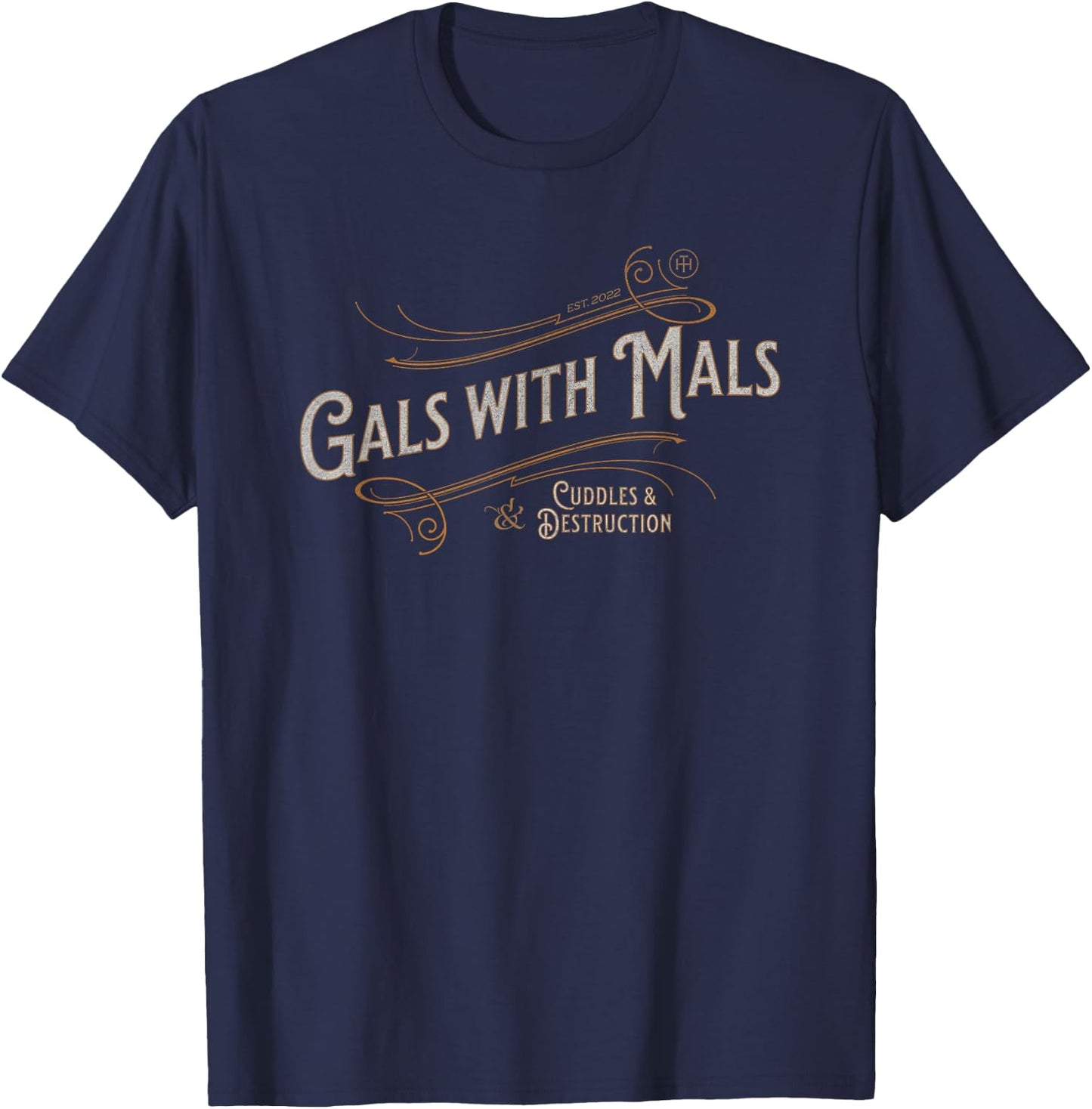 Funny Gals with Mals, Belgian Malinois Mom, Malinois Lover T-Shirt - T-Shirt | Navy
