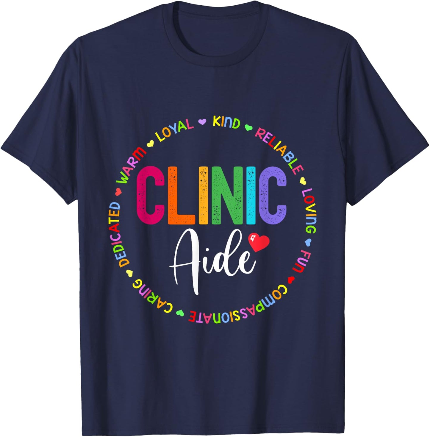 Clinic Aide For School Nurse Appreciation Week Back School T-Shirt - T-Shirt | Navy