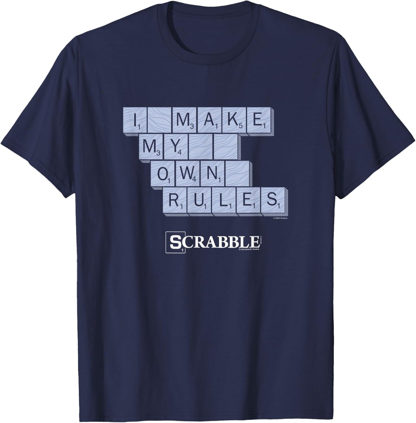 Scrabble I Make My Own Rules Vintage Letter Tile Logo T-Shirt - T-Shirt | Navy