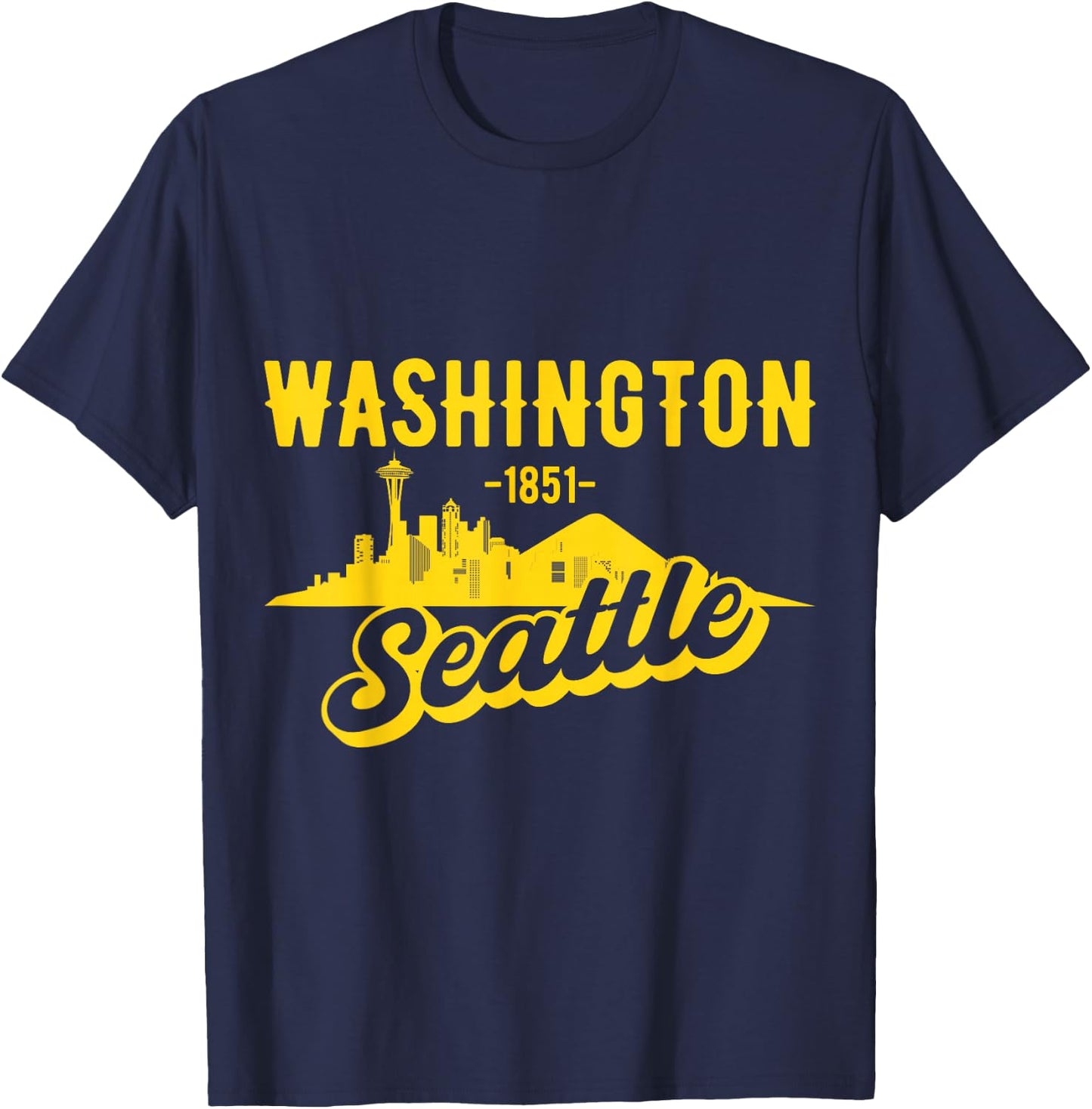 Seattle Washington Skyline T-Shirt - T-Shirt | Navy