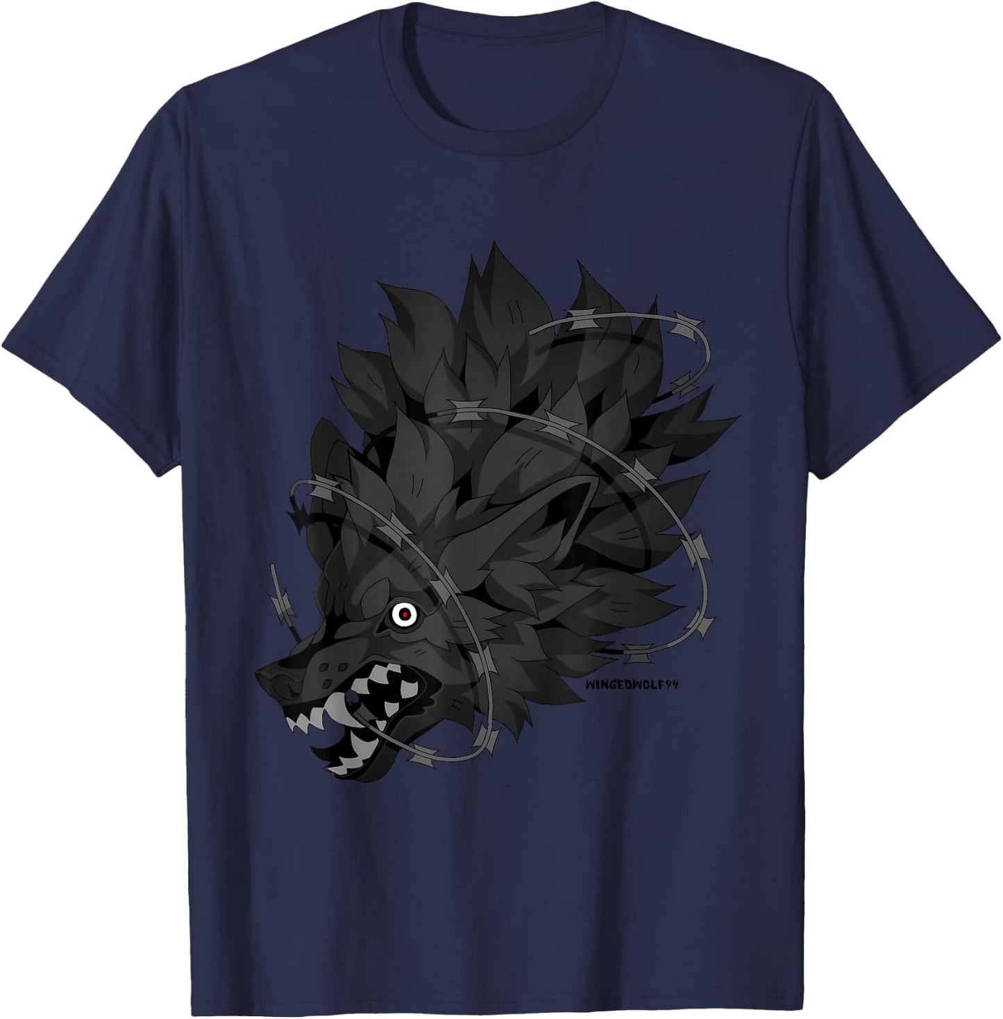 Wolf Beast Punk Furry Art T-Shirt - T-Shirt | Navy