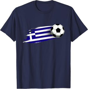 Greece Flag Jersey Greek Soccer Team Greek T-Shirt - T-Shirt | Navy