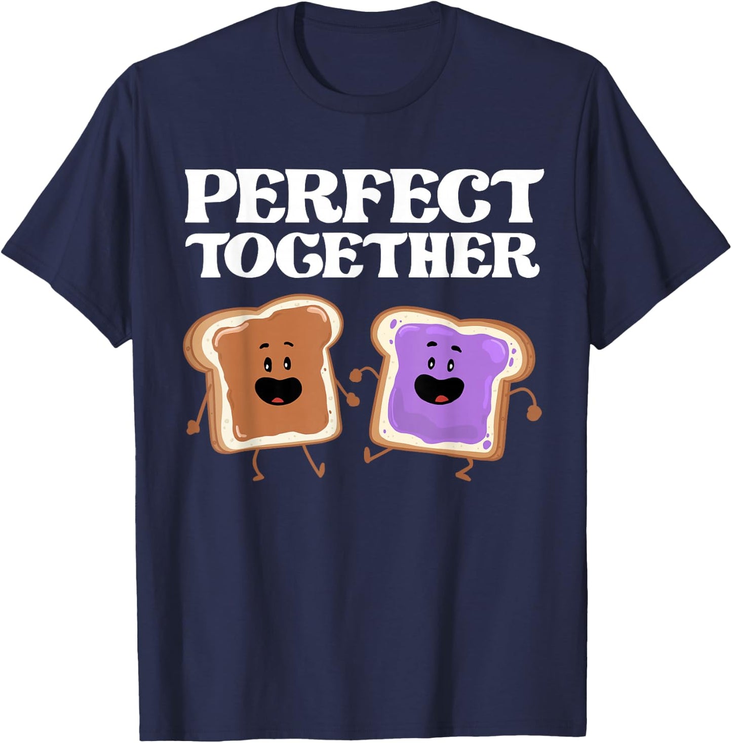Miftees Besties Perfect Together Peanut Butter and Jelly T-Shirt - T-Shirt | Navy