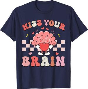 Kiss Your Brain Sped Teacher Appreciation Back To School T-Shirt - T-Shirt | Navy