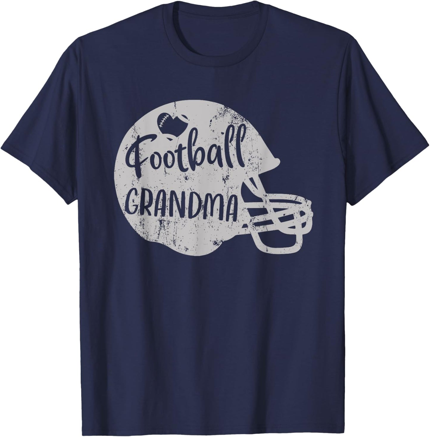 Football Grandma Fun Supportive American Football Grandma T-Shirt - T-Shirt | Navy