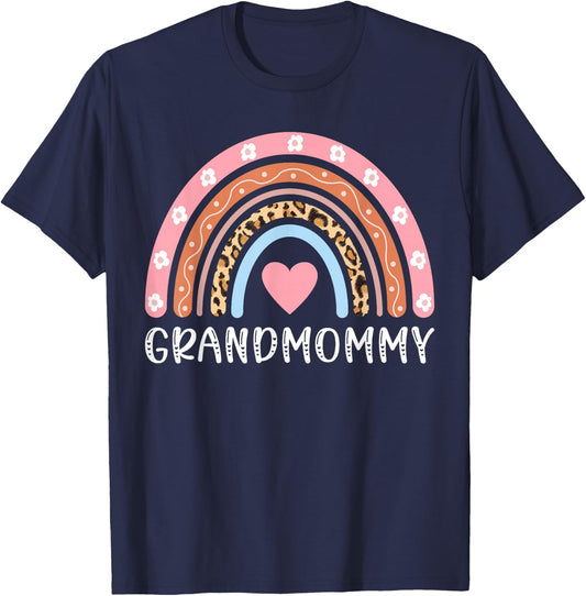 Grandmommy Grandma Rainbow Grandmommy Grandmother T-Shirt - T-Shirt | Navy