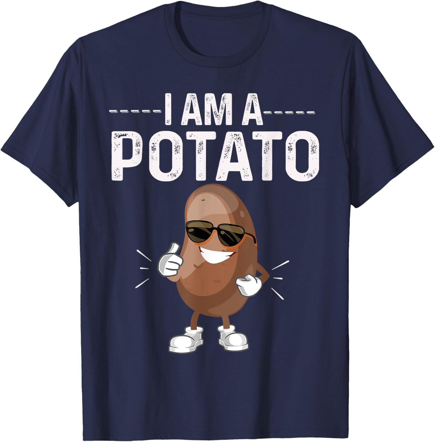 I Am A Potato Halloween Costume Funny Potato Vegetable T-Shirt - T-Shirt | Navy