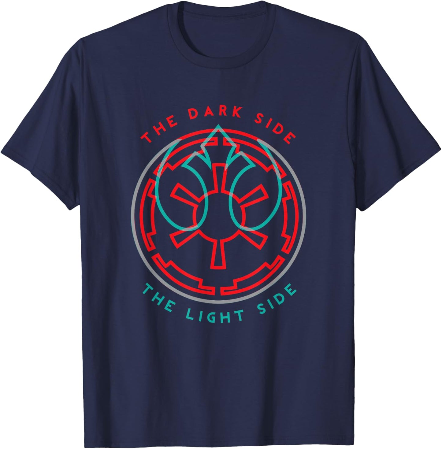 Star Wars The Dark Side And The Light Side Empire Rebel Logo T-Shirt - T-Shirt | Navy