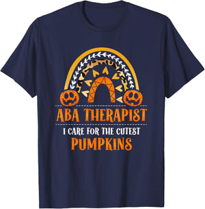 Applied Behavior Analysis Therapist Halloween ABA Therapy T-Shirt - T-Shirt | Navy
