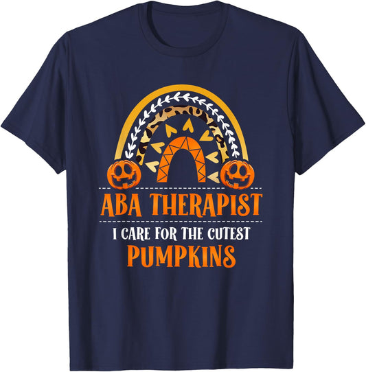 Applied Behavior Analysis Therapist Halloween ABA Therapy T-Shirt - T-Shirt | Navy