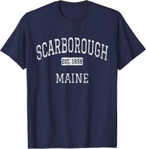 Scarborough Maine ME Vintage T-Shirt - T-Shirt | Navy