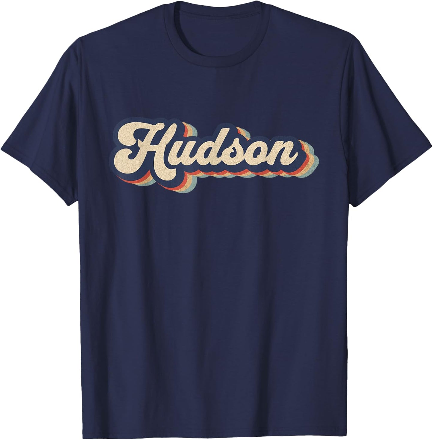 Retro Vintage Hudson Name Personalized T-Shirt - T-Shirt | Navy