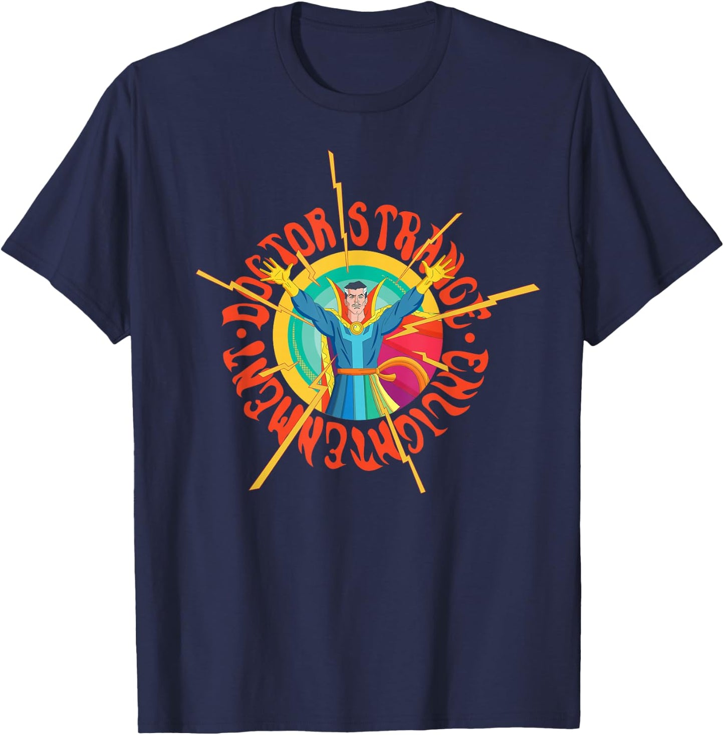 Marvel Doctor Strange Enlightenment Magic Circle Comic T-Shirt - T-Shirt | Navy