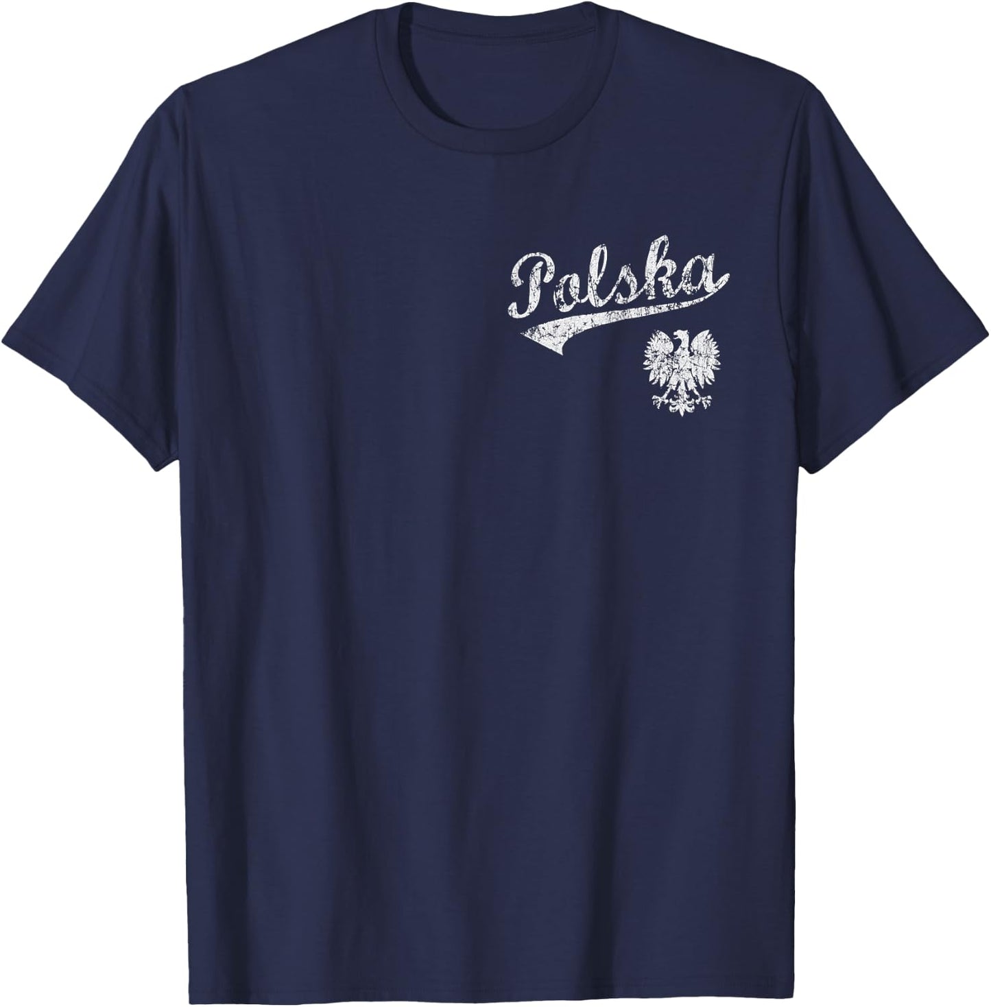 Polska Eagle Poland Polish Family Vintage Distressed Fade T-Shirt - T-Shirt | Navy