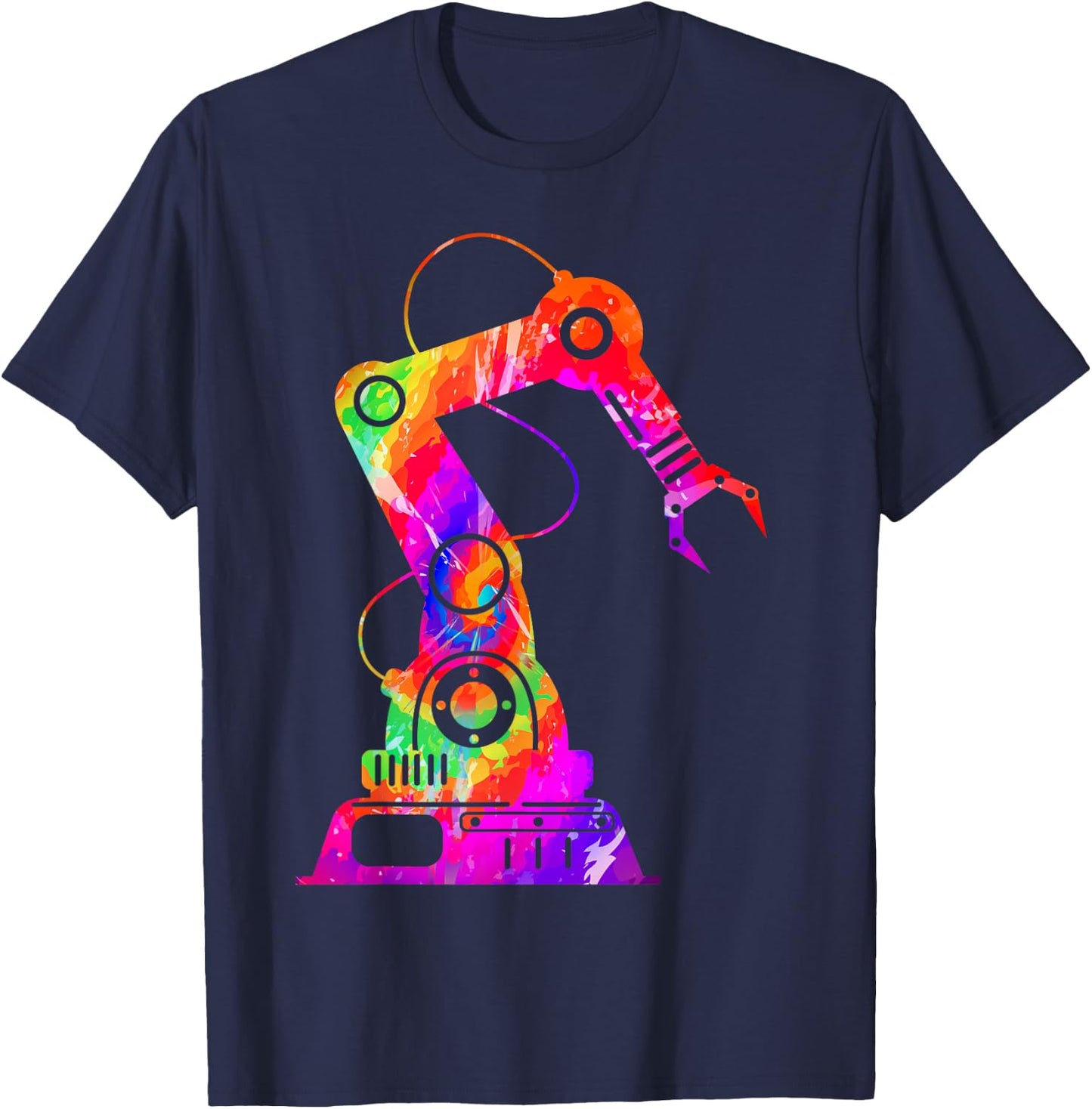 Robot Robotics Engineer Tie Dye 80s 90s T-Shirt - T-Shirt | Navy