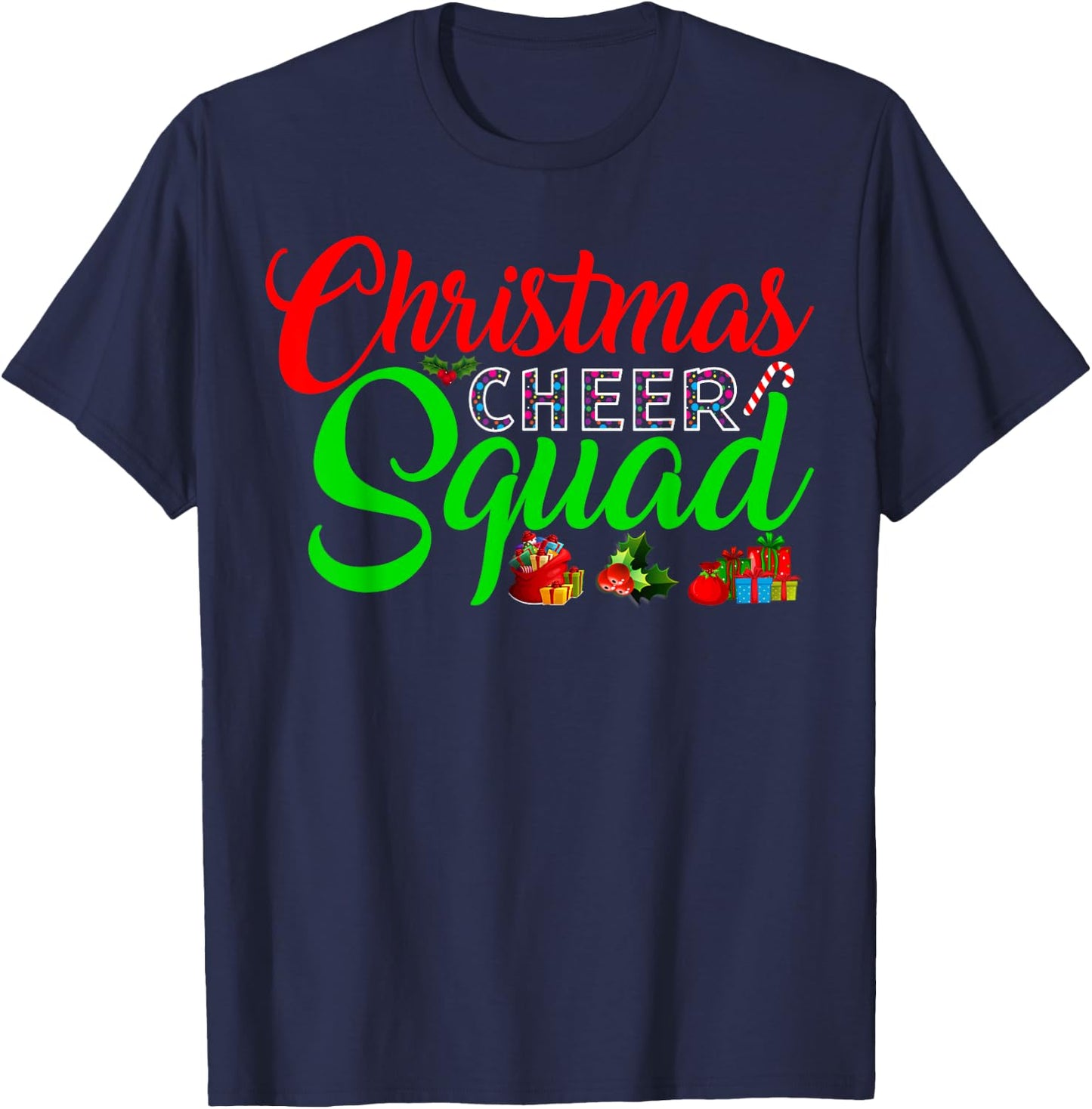 Christmas Cheer Squad Funny Cheerleading Xmas T-Shirt - T-Shirt | Navy