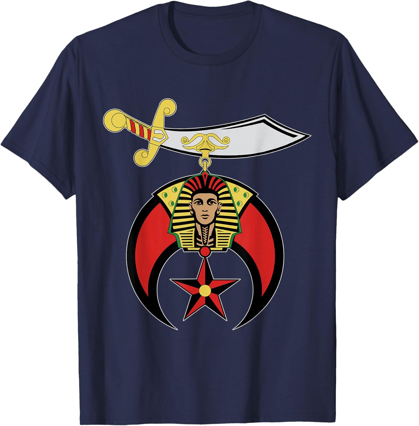 Shriners Logo Emblem AAONMS Freemasons AEAONMS Father's Day T-Shirt - T-Shirt | Navy