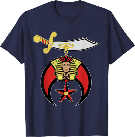 Shriners Logo Emblem AAONMS Freemasons AEAONMS Father's Day T-Shirt - T-Shirt | Navy