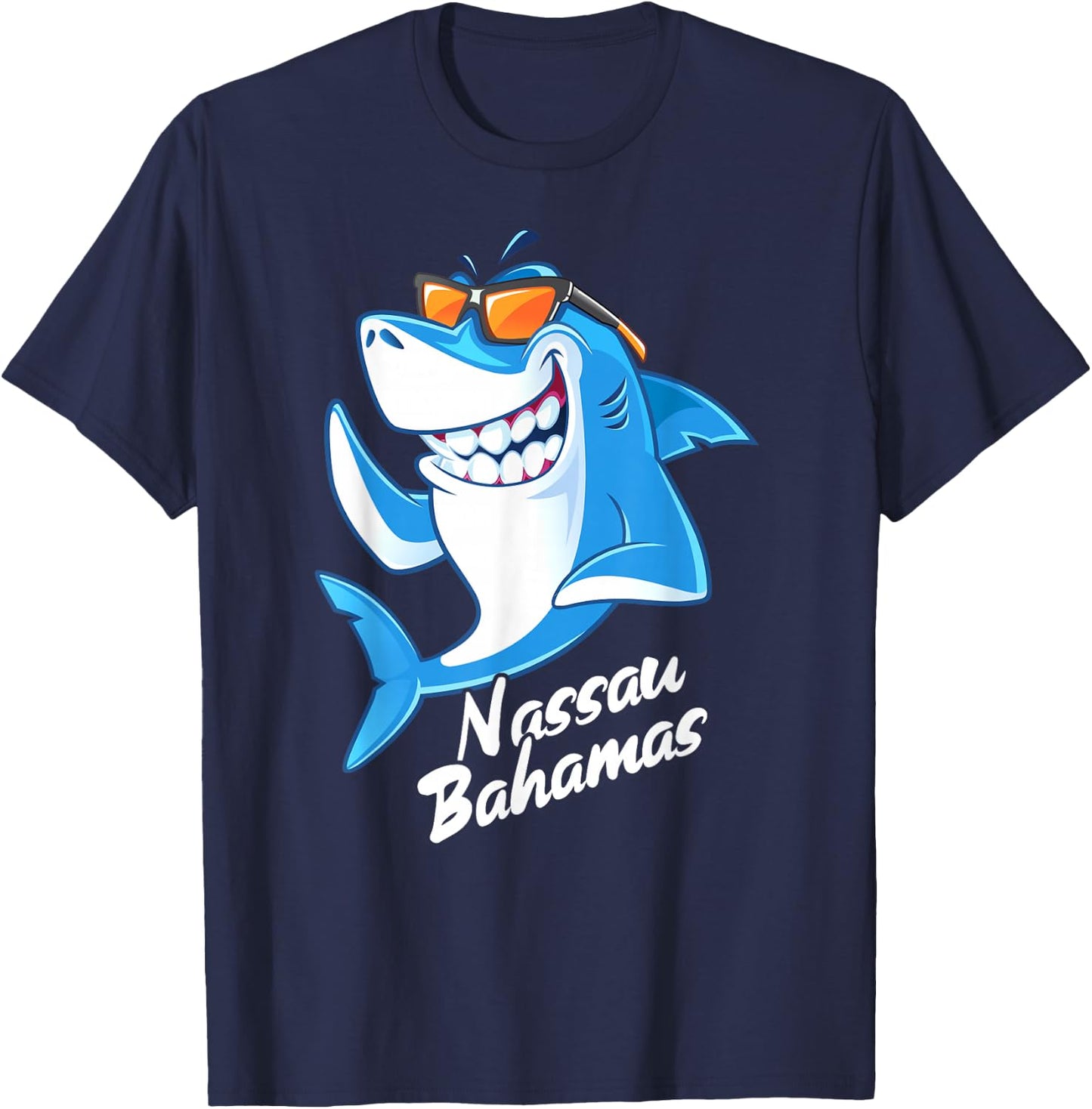 Nassau Bahamas Shark Vacation Souvenir T-Shirt - T-Shirt | Navy