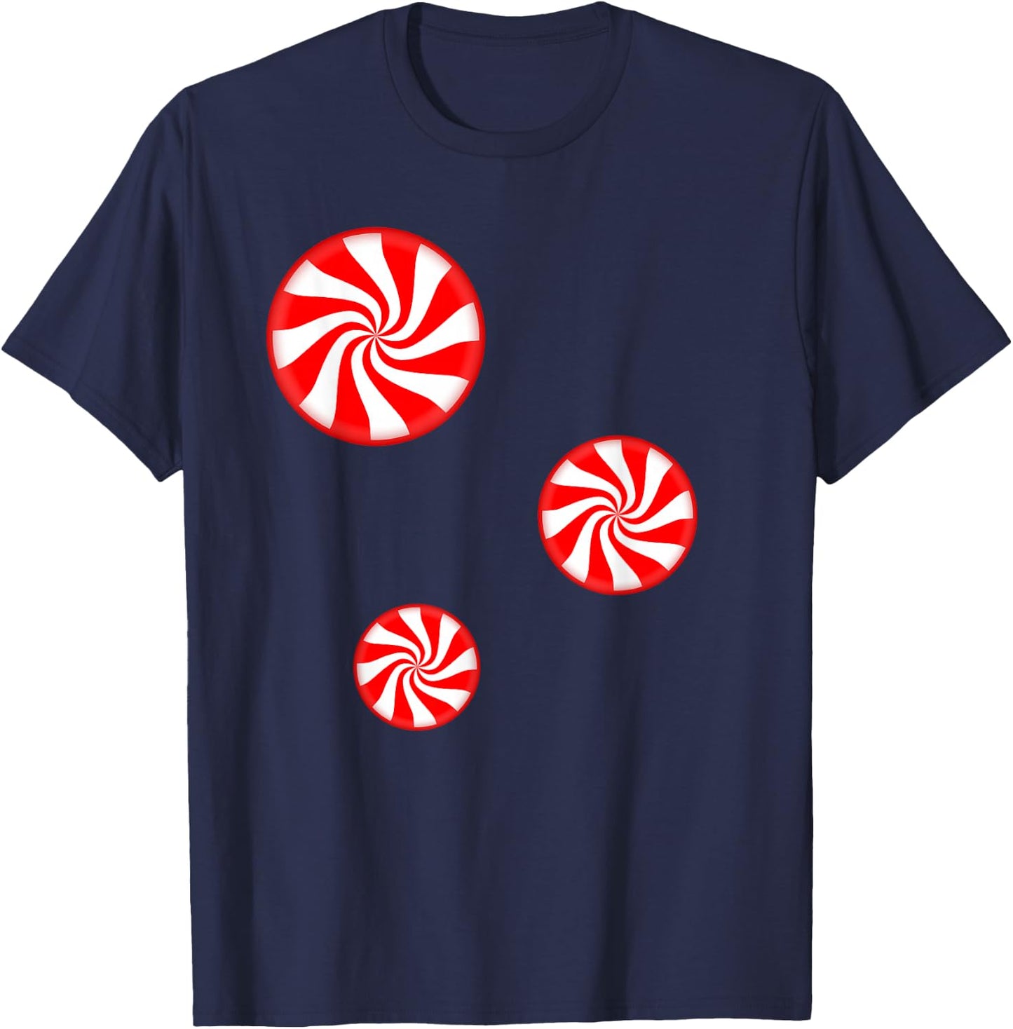 Peppermint Christmas Candy T-Shirt - T-Shirt | Navy