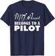 My Heart Belongs to a Pilot Wife Girlfriend fiance T-Shirt - T-Shirt | Navy