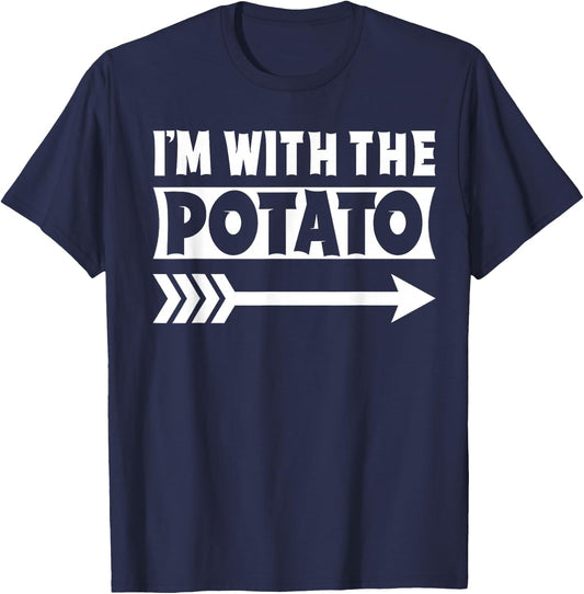 I'm With The Potato Halloween Costume Potato Halloween T-Shirt - T-Shirt | Navy