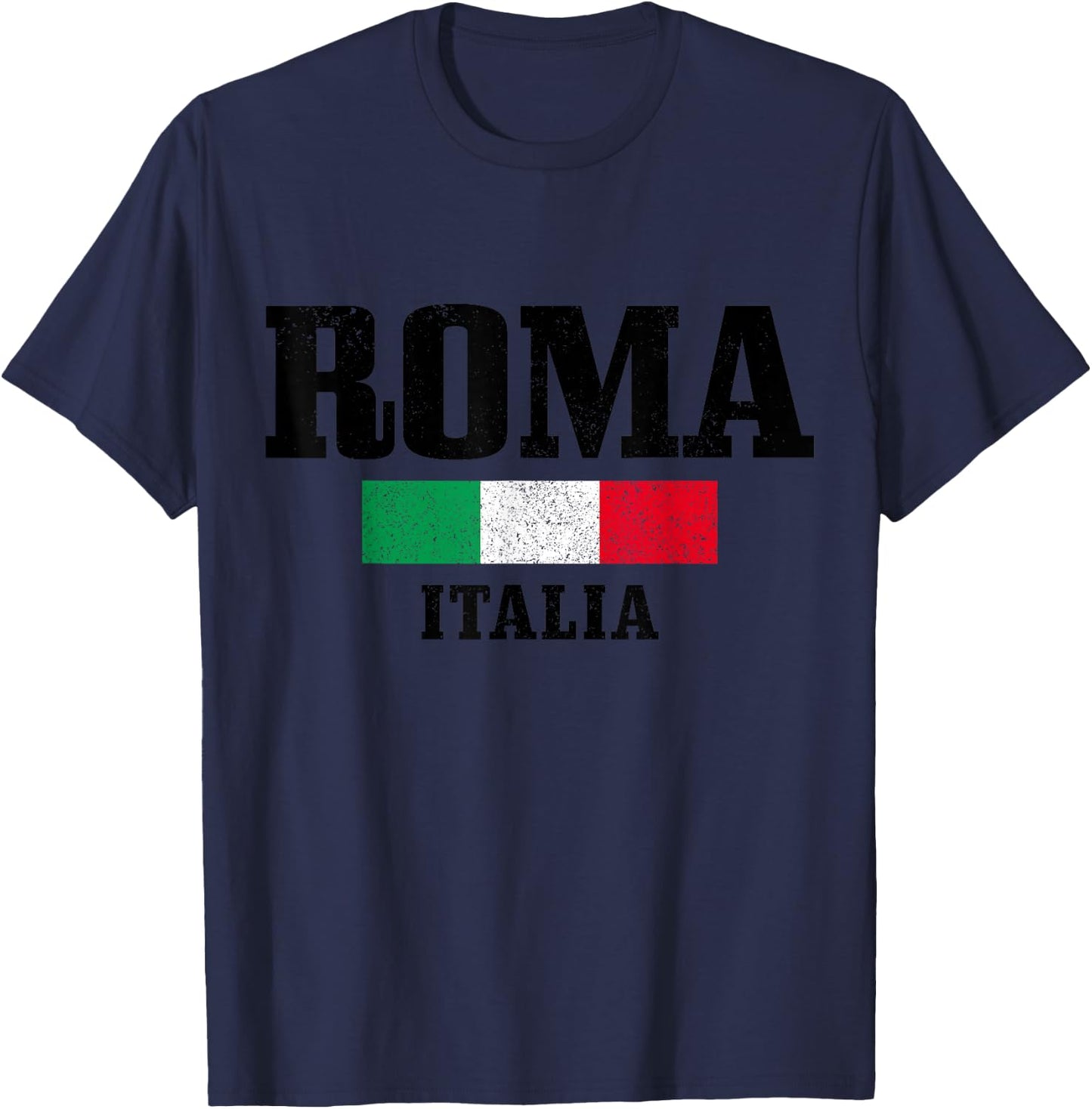 Rome Italy Roma Italia Vintage Italy Flag T-Shirt - T-Shirt | Navy