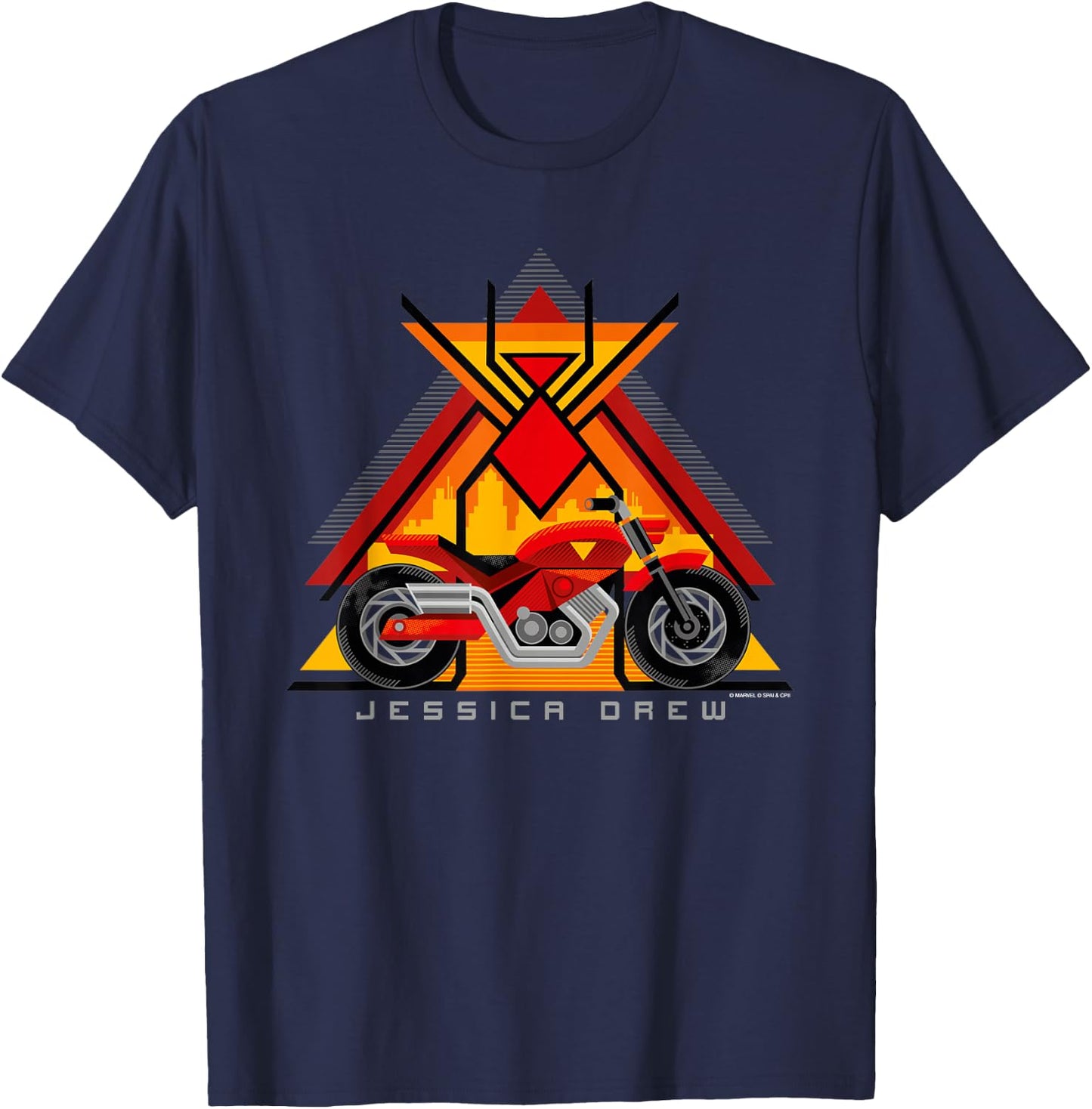 Marvel Spider-Man: Across the Spider-Verse Jessica Drew Bike T-Shirt - T-Shirt | Navy