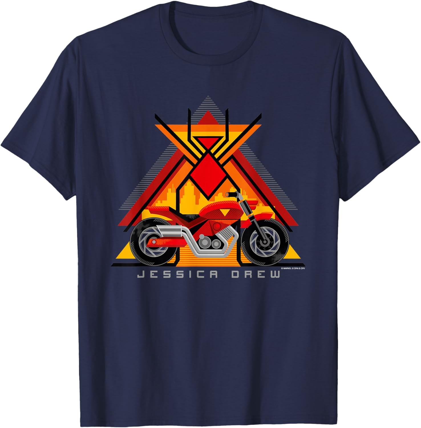 Marvel Spider-Man: Across the Spider-Verse Jessica Drew Bike T-Shirt - T-Shirt | Navy