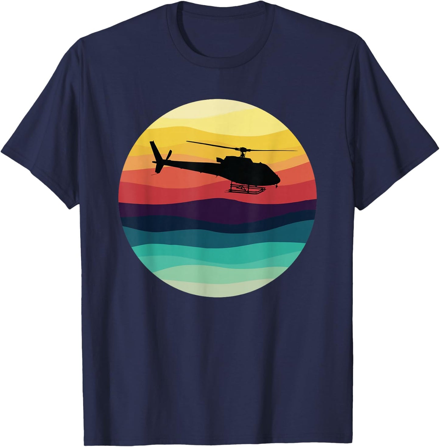 AS350 Helicopter Vintage Retro H125 Helicopter T-Shirt - T-Shirt | Navy