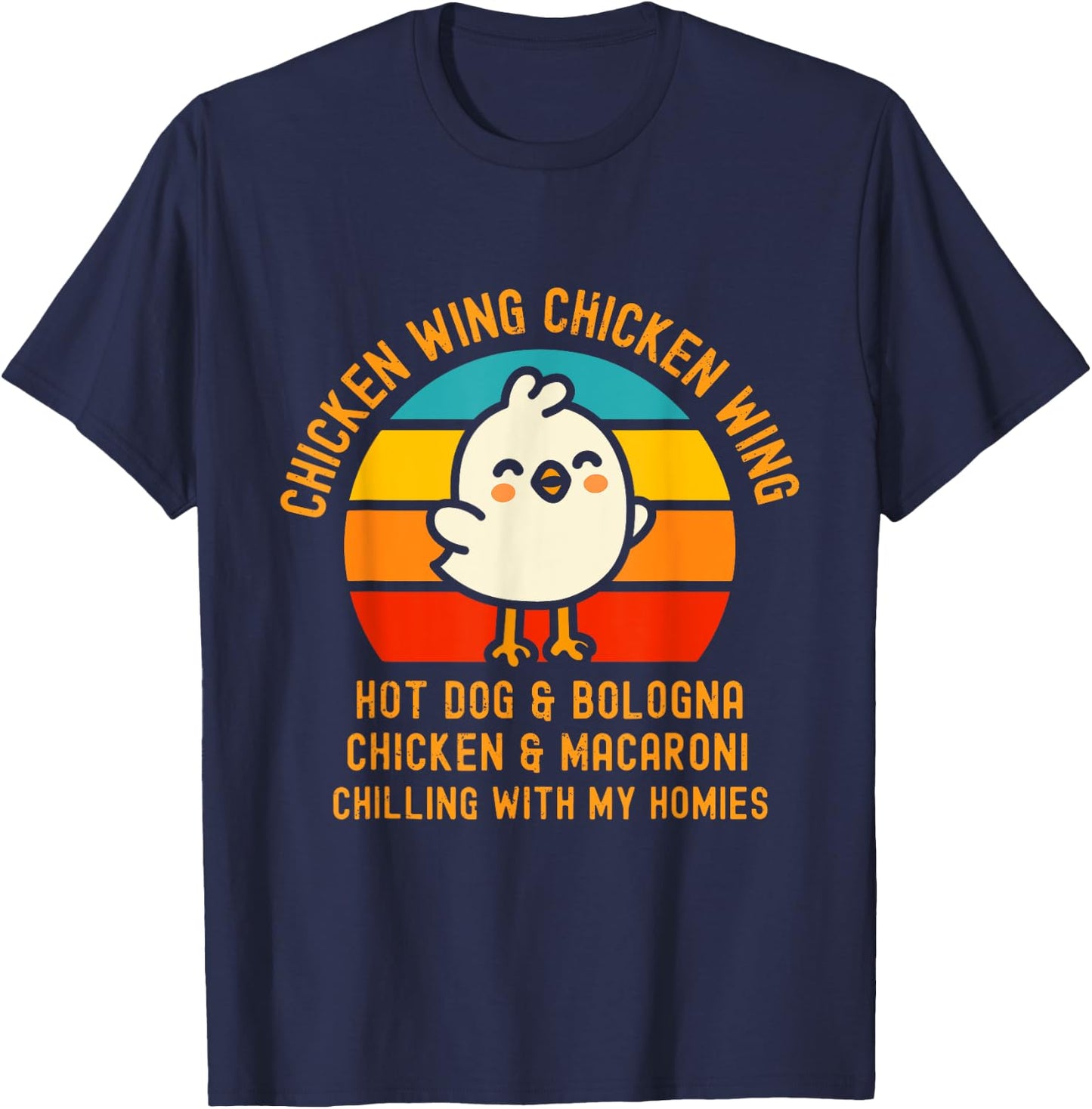 Chicken Wing Chicken Wing Hot Dog and Bologna Funny Toddler T-Shirt - T-Shirt | Navy