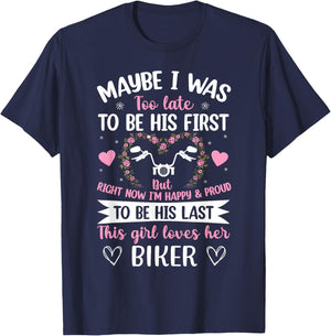 Biker wife this girl loves her biker husband anniversary T-Shirt - T-Shirt | Navy