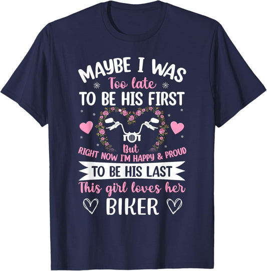 Biker wife this girl loves her biker husband anniversary T-Shirt - T-Shirt | Navy