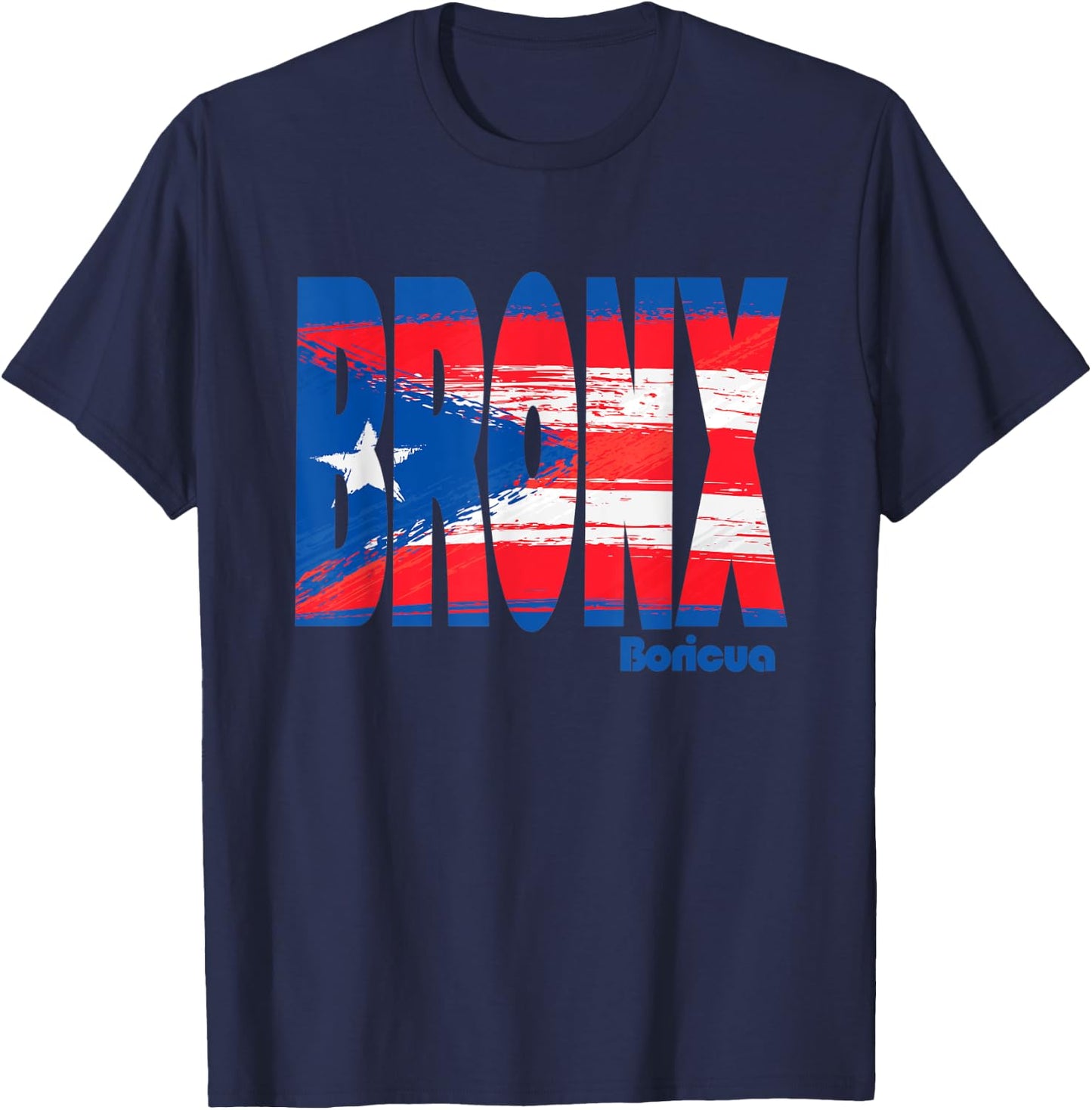 Boricua Roots Puerto Rico Pride PR Bronx Puerto Rico Flag T-Shirt - T-Shirt | Navy