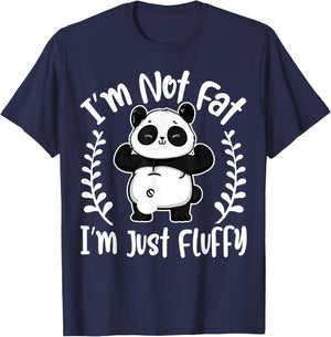 I’m Not Fat, I’m Just Fluffy Pandas - Funny Panda Lover T-Shirt - T-Shirt | Navy