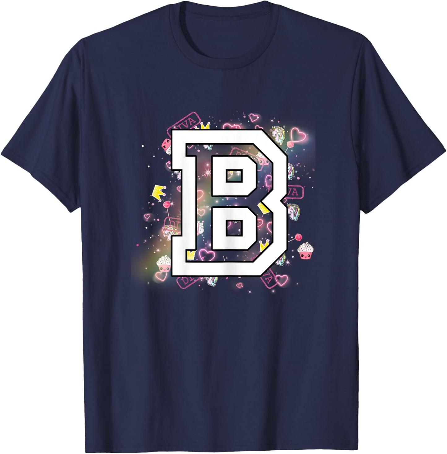 Kids Letter B Clothing For a Girl Who's Name Starts With B T-Shirt - T-Shirt | Navy