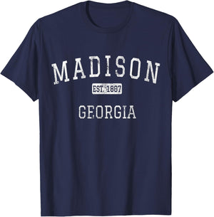 Madison Georgia GA Vintage T-Shirt - T-Shirt | Navy