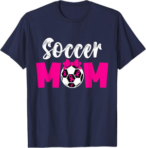 Soccer Mom Breast Cancer Awareness Soccer Pink Ribbon Women T-Shirt - T-Shirt | Navy