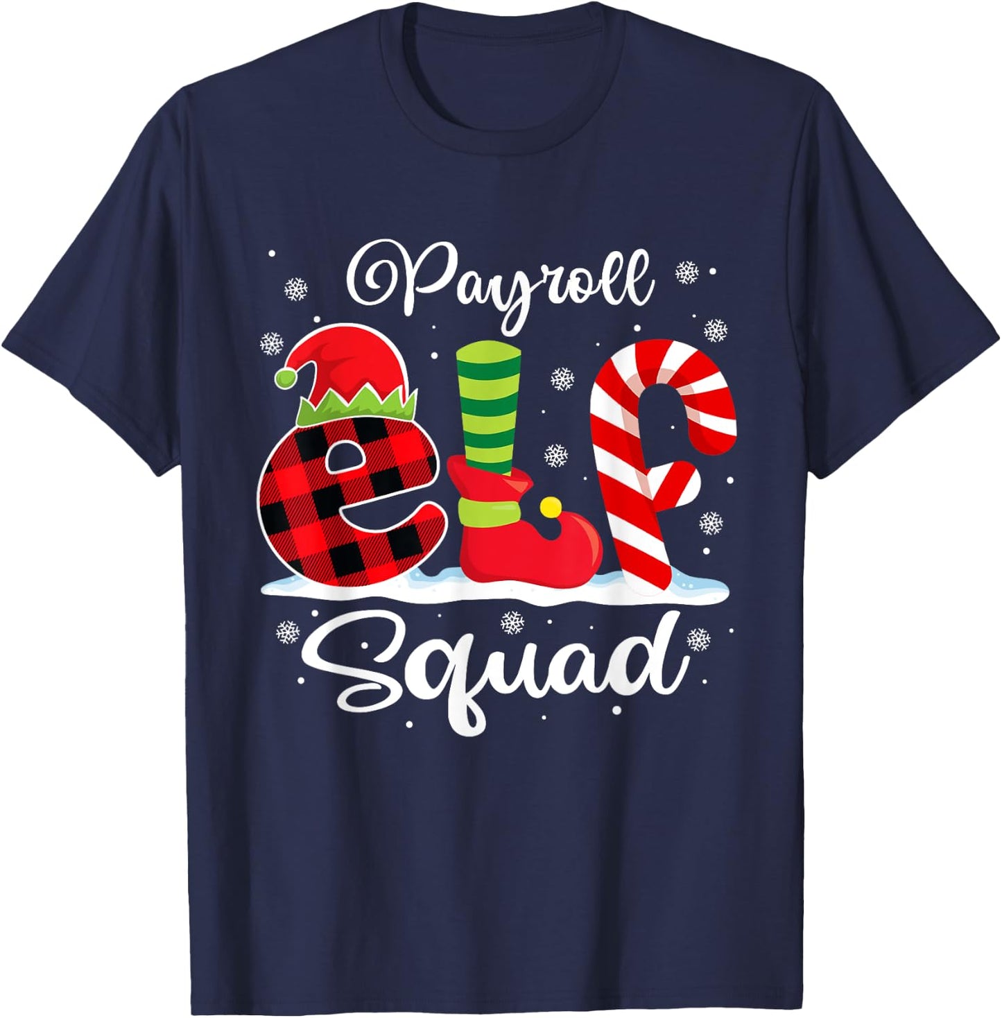 Payroll Elf Squad Christmas Payroll Manager Matching T-Shirt - T-Shirt | Navy