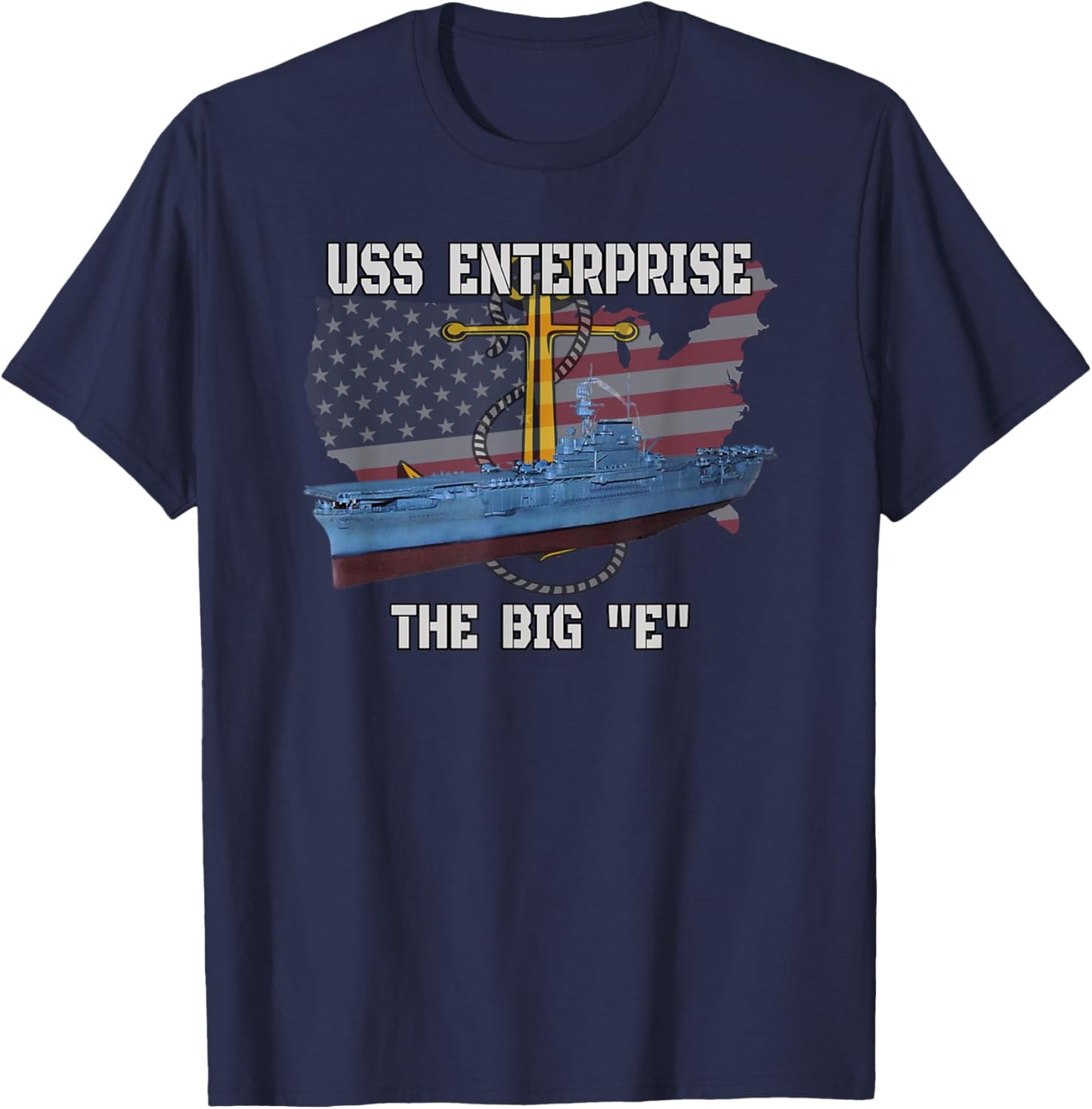 Aircraft Carrier USS Enterprise CV-6 Veterans Day Sailor Dad T-Shirt - T-Shirt | Navy