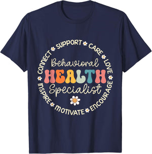 Behavioral Health Specialist Appreciation Week Back School T-Shirt - T-Shirt | Navy